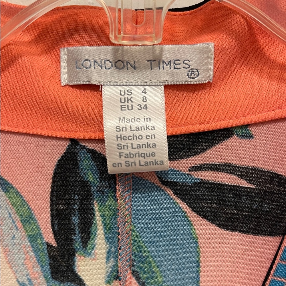 London Times Floral Sleeveless Maxi Dress - Pink and Green - Picture 2 of 6